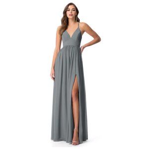 Steel Grey Azazie Aaida Bridesmaid Dress